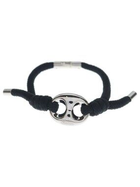 Gucci Marina Chain Fabric Bracelet Black Silver